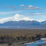 Aerial View of Denali, Alaska, from the South Viewpoint (Trucking Right)