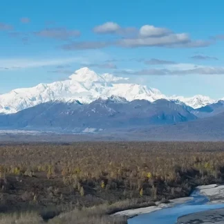 Aerial View of Denali, Alaska, from the South Viewpoint (Trucking Right)