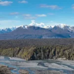 Aerial View of Denali, Alaska, from the North Viewpoint (Dolly In)